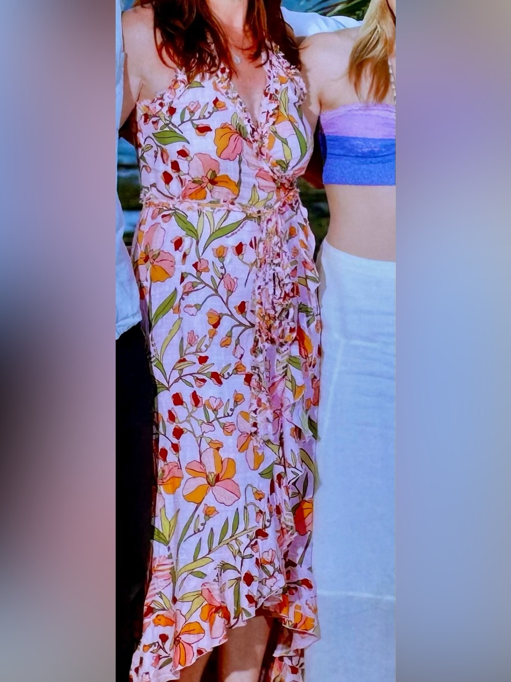 Poupette St. Barth Pink Floral wrap dress